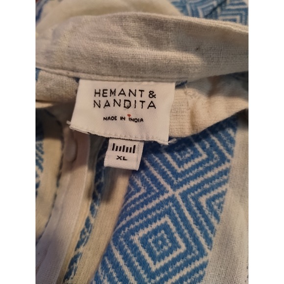 Hemant and‎ Nandita Pehr Shirt Embroidery Dress Puff Sleeves - Picture 6 of 7